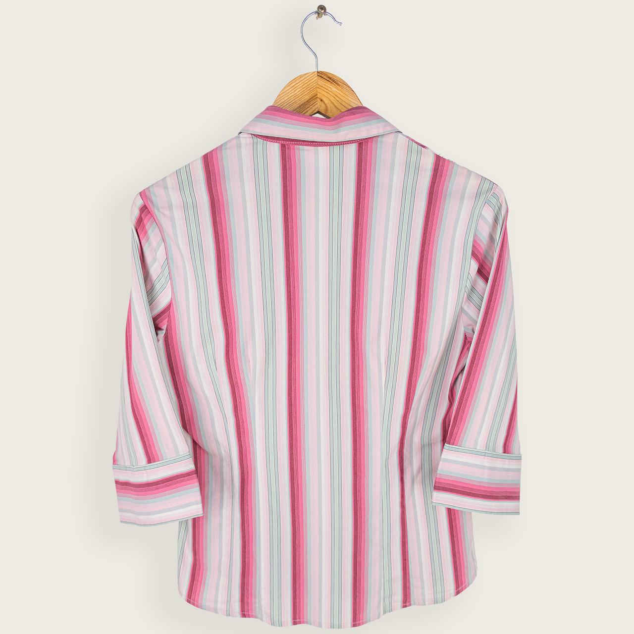 Y2K Miller’s Striped Zip Blouse - Pastel Pink - Size 10