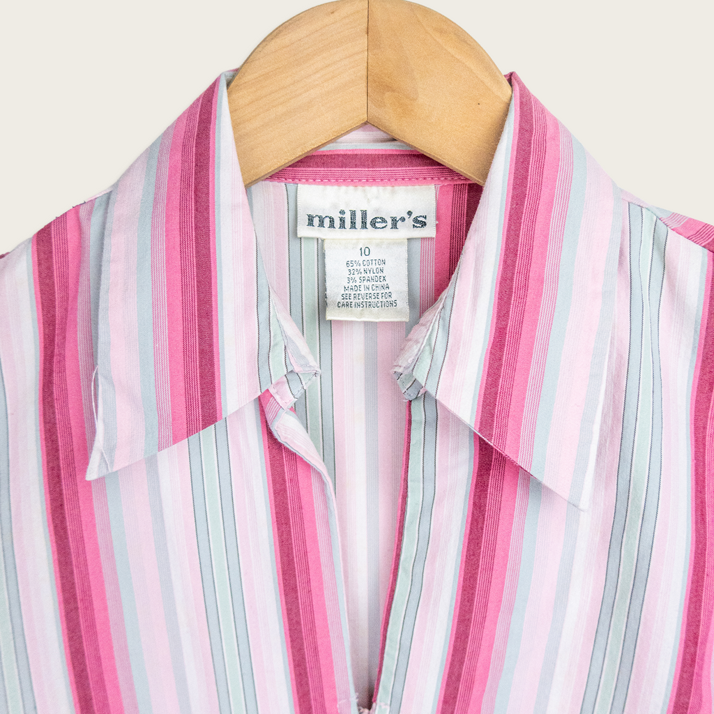 Y2K Miller’s Striped Zip Blouse - Size M