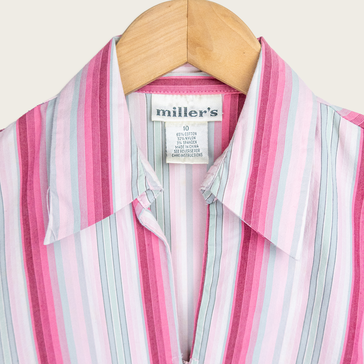 Y2K Miller’s Striped Zip Blouse - Size M