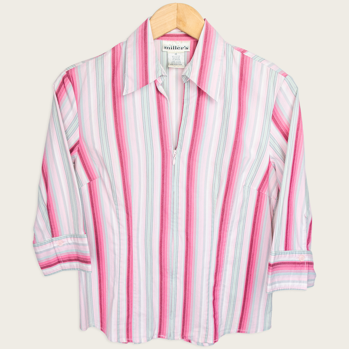 Y2K Miller’s Striped Zip Blouse - Size M