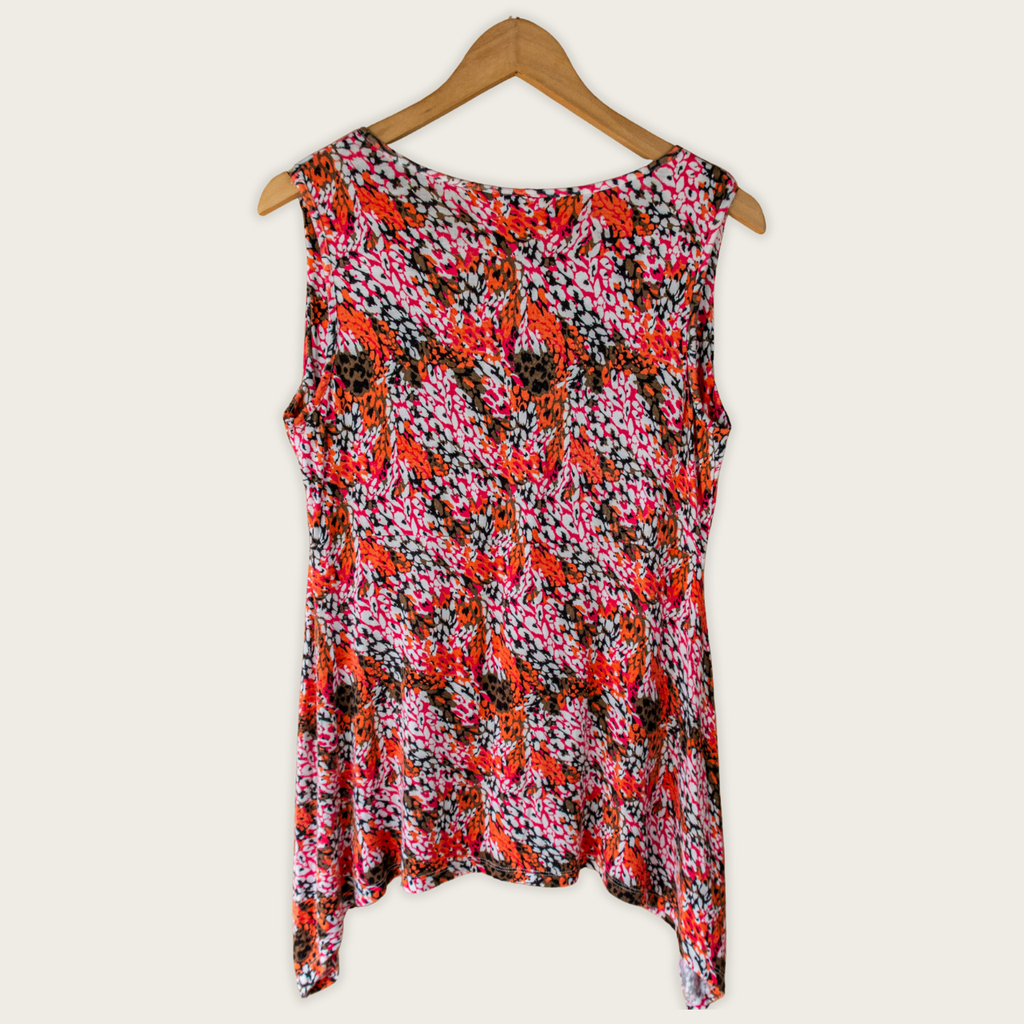 Y2K Millers Handkerchief Hem Top - Abstract Floral Print - Size 12
