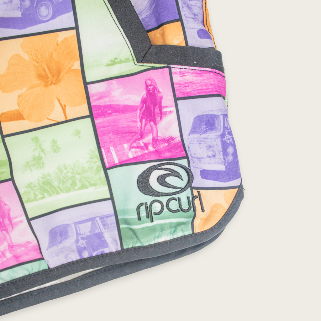 Y2K Rip Curl Board Shorts - Multicolour Surf Print - Size 10