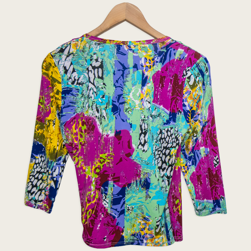 Y2K Covers Abstract Wrap Top - Size M