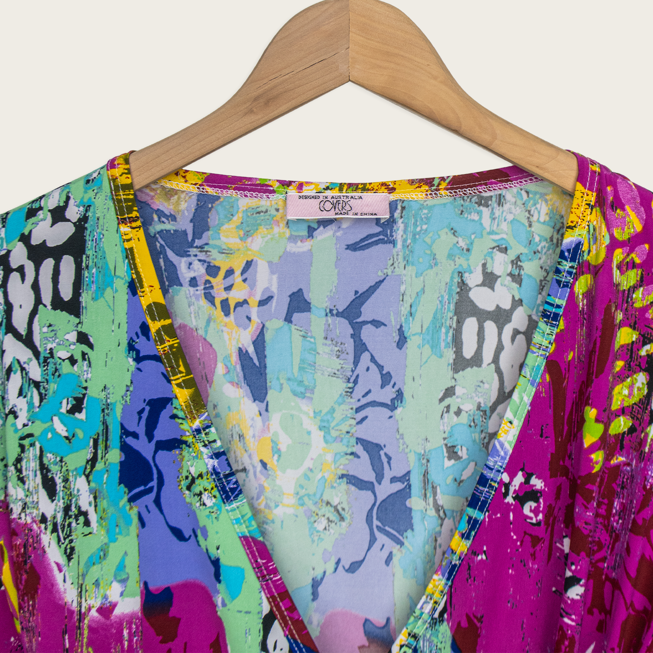 Y2K Covers Abstract Wrap Top - Size M