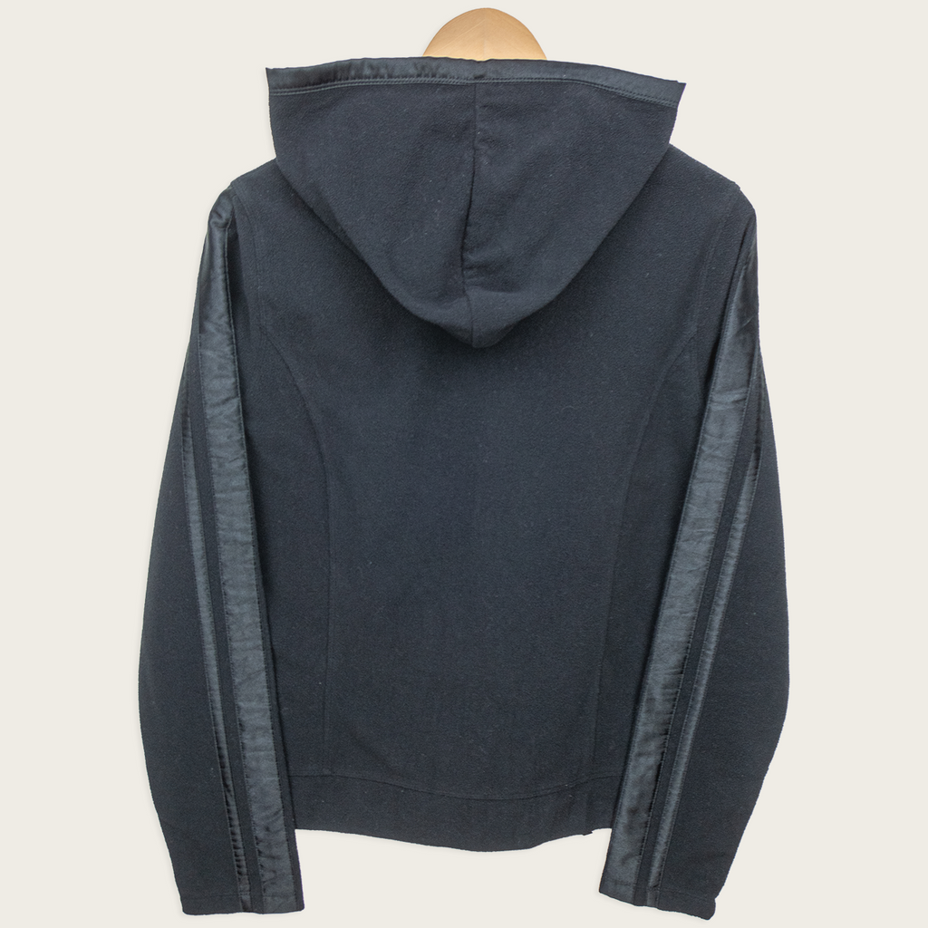00s Nike Athletics Fitted Fleece Zip Hoodie Black - Size S/M