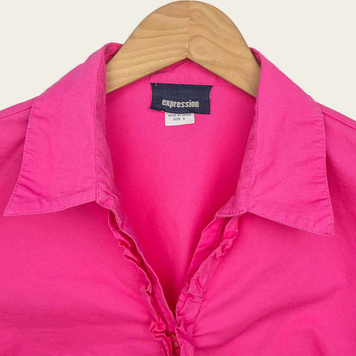 00s Expression Ruffle Button-Up Shirt - Size S