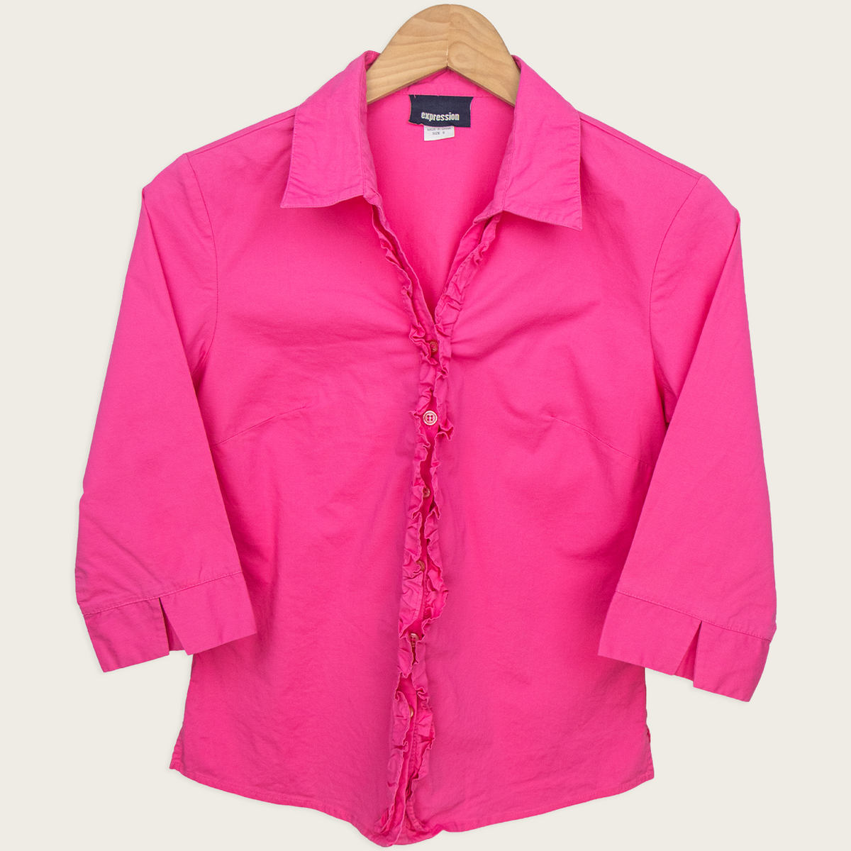 00s Expression Ruffle Button-Up Shirt - Size S