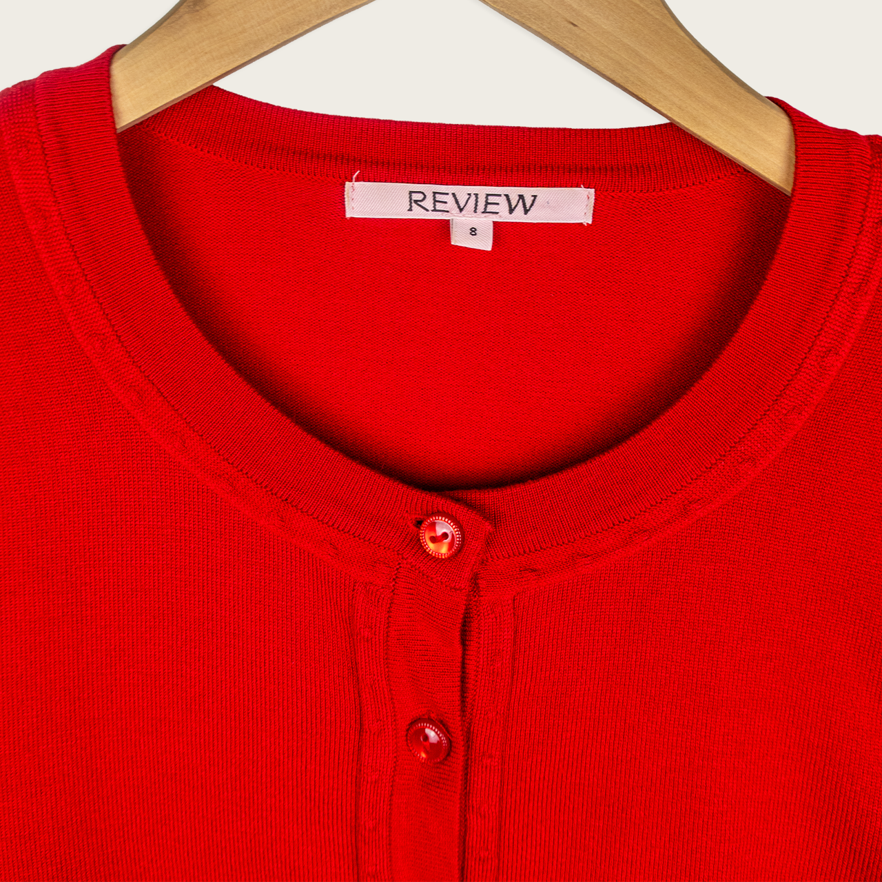 Y2K Review Cropped Cardigan - Cherry Red - Size 8