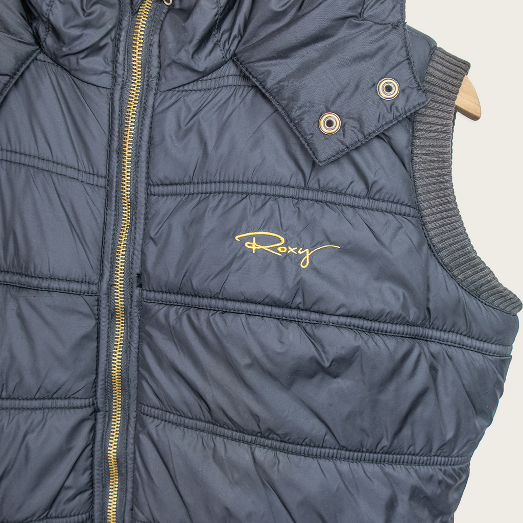 00s Roxy Hooded Puffer Vest - Size M