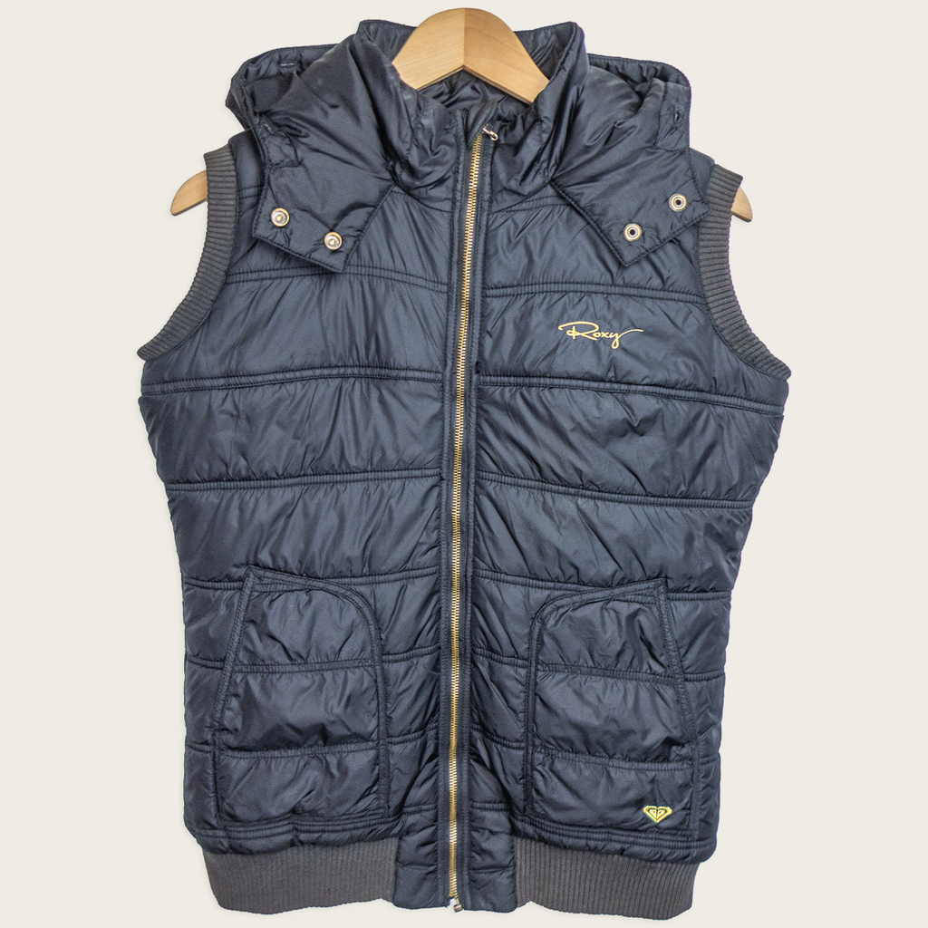 00s Roxy Hooded Puffer Vest - Size M