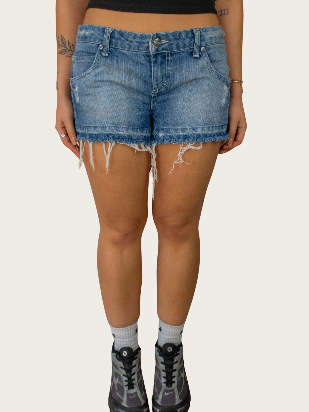 Y2K Rusty Denim Mini Shorts - Size M