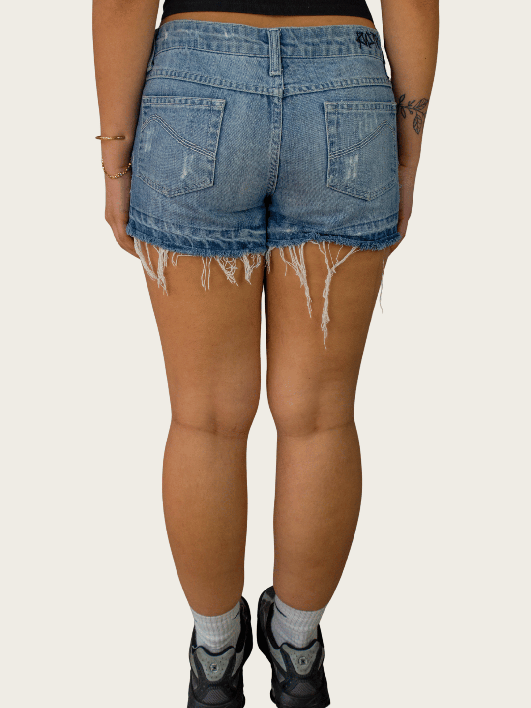 Y2K Rusty Denim Mini Shorts - Size M