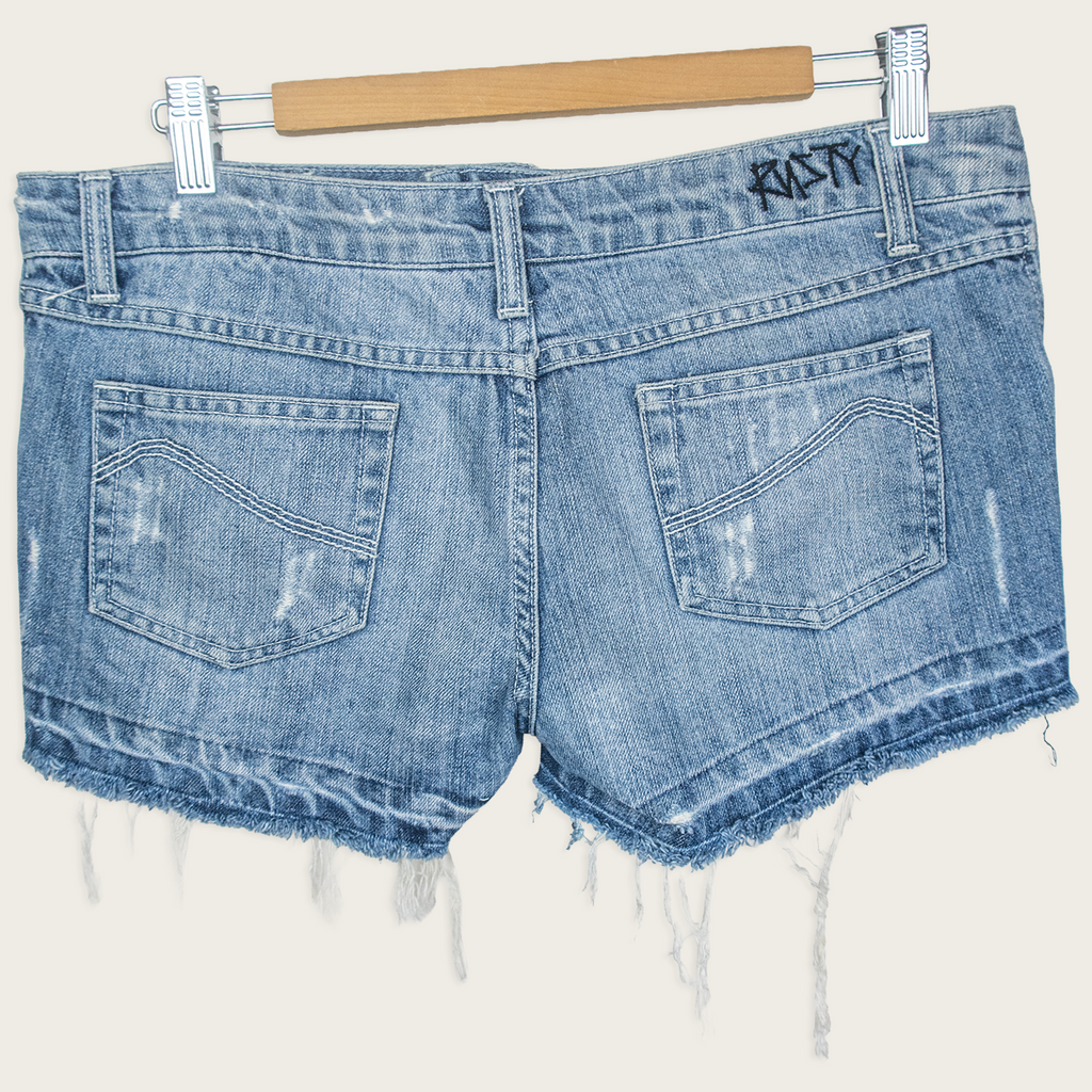 Y2K Rusty Denim Mini Shorts - Size M