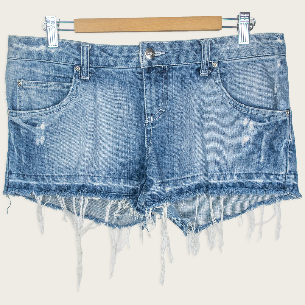 Y2K Rusty Denim Mini Shorts - Size M