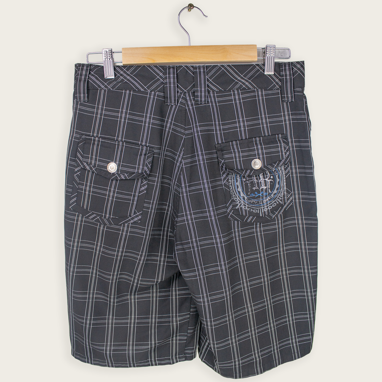 Y2K Rusty Shorts - Black Check - Size 8