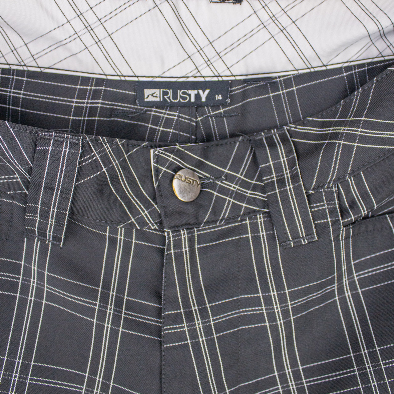 Y2K Rusty Shorts - Black Check - Size 8