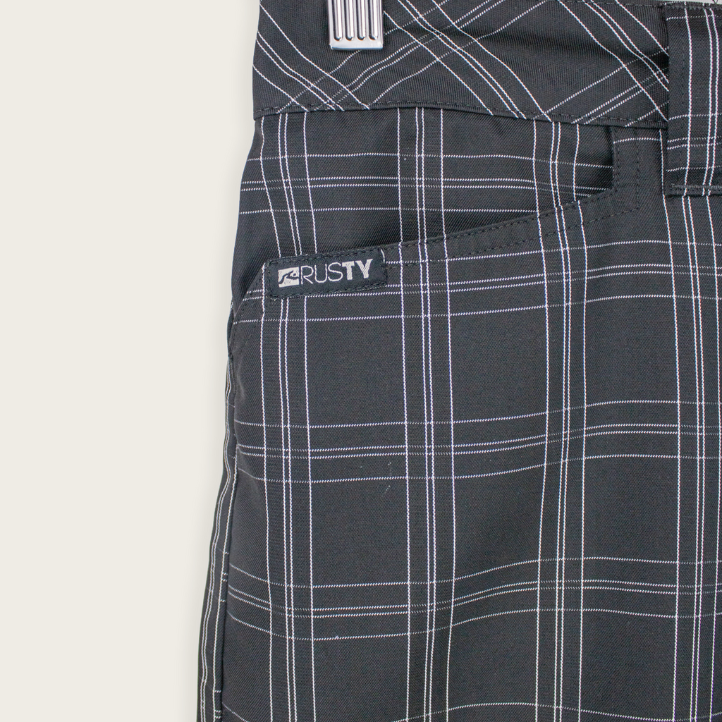 Y2K Rusty Shorts - Black Check - Size 8
