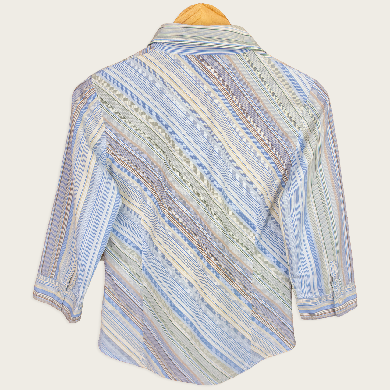 Y2K Sportscraft Striped Shirt - Blue Multicolour - Size 8