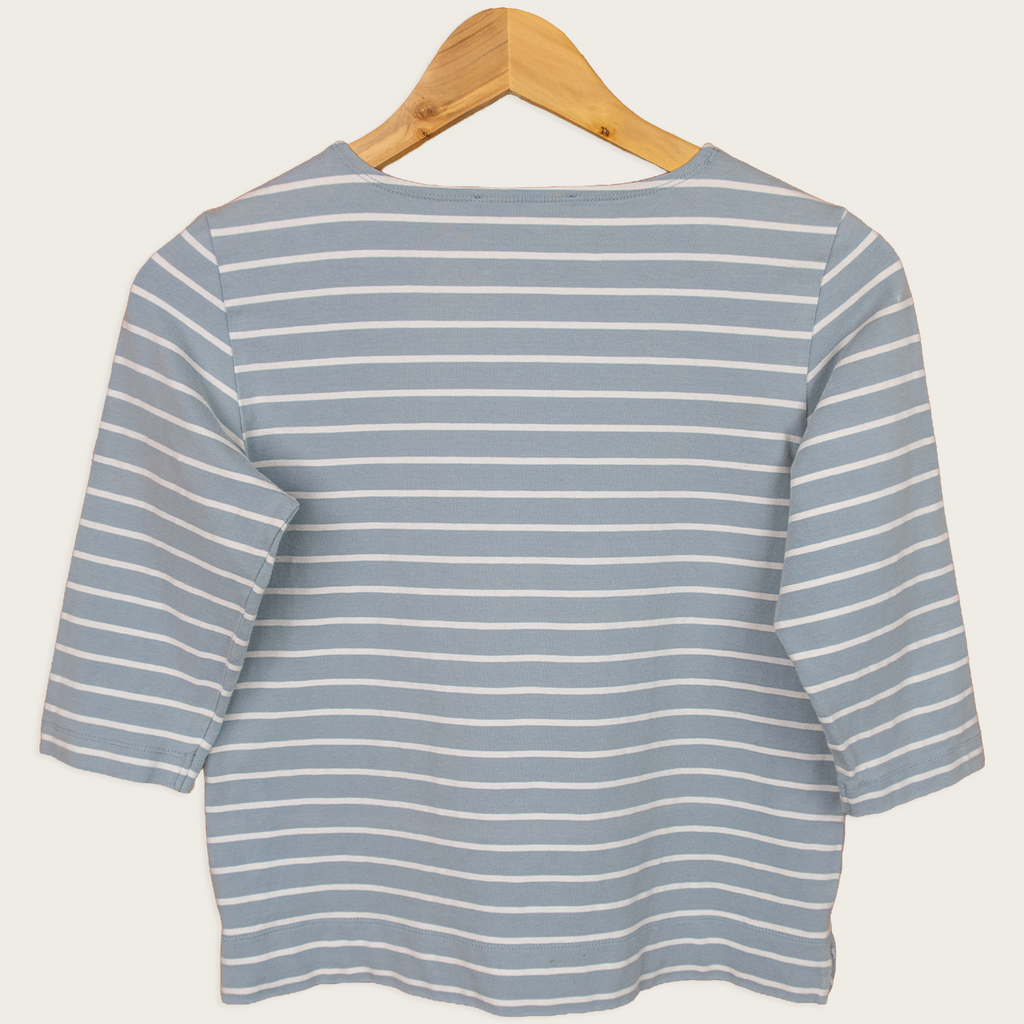 Y2K Simona Sport Striped Top - Baby Blue - Size S