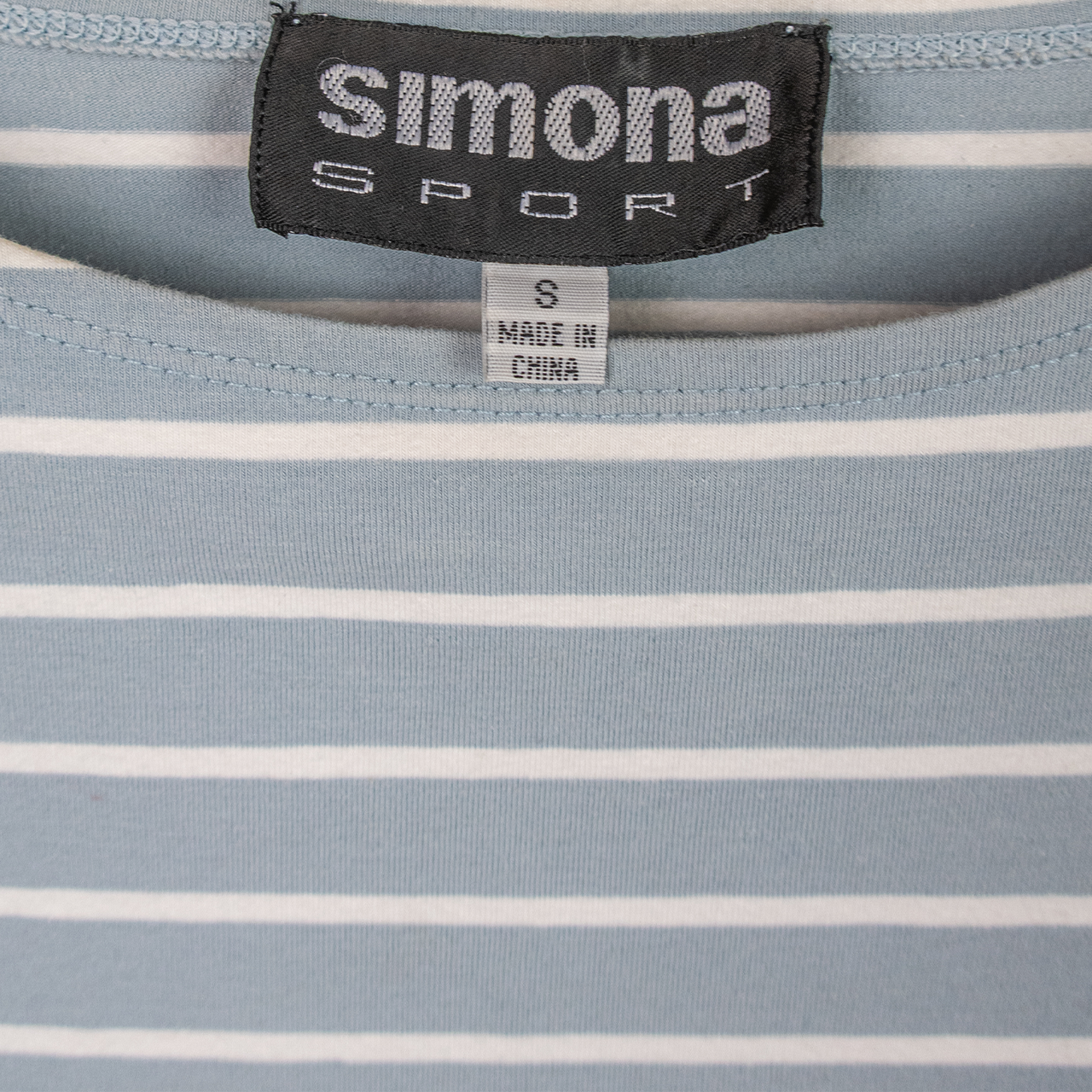 Y2K Simona Sport Striped Top - Baby Blue - Size S