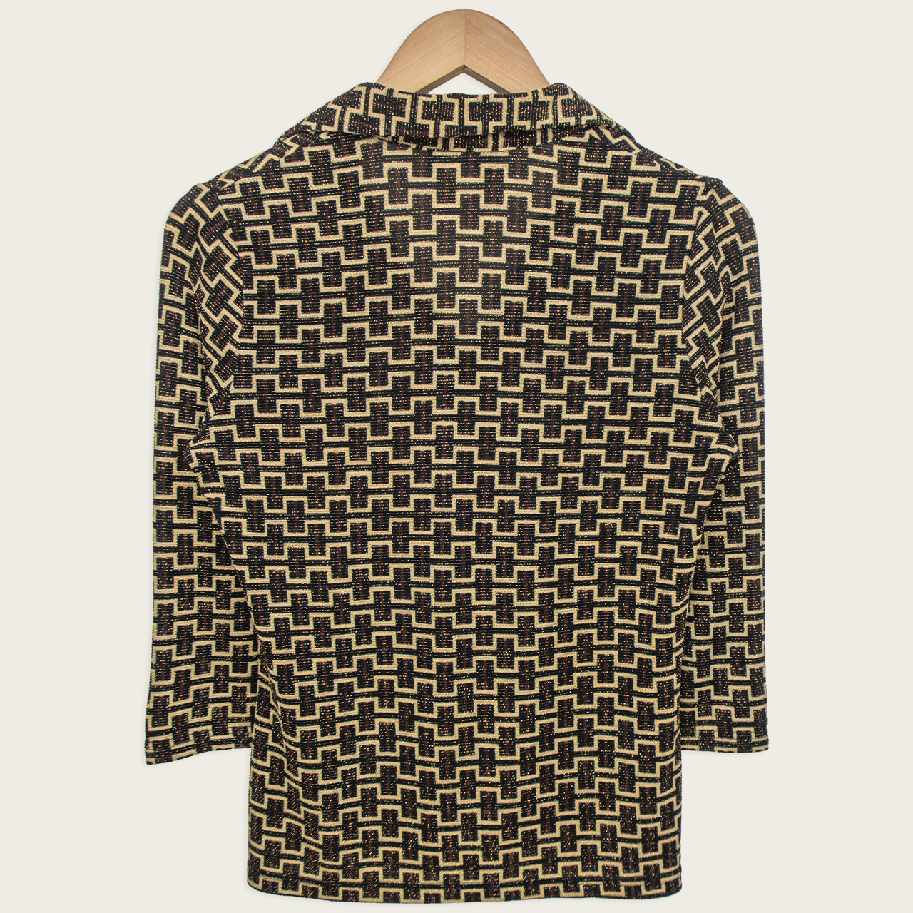 Vintage Sussan Metallic Geometric Top - Size M