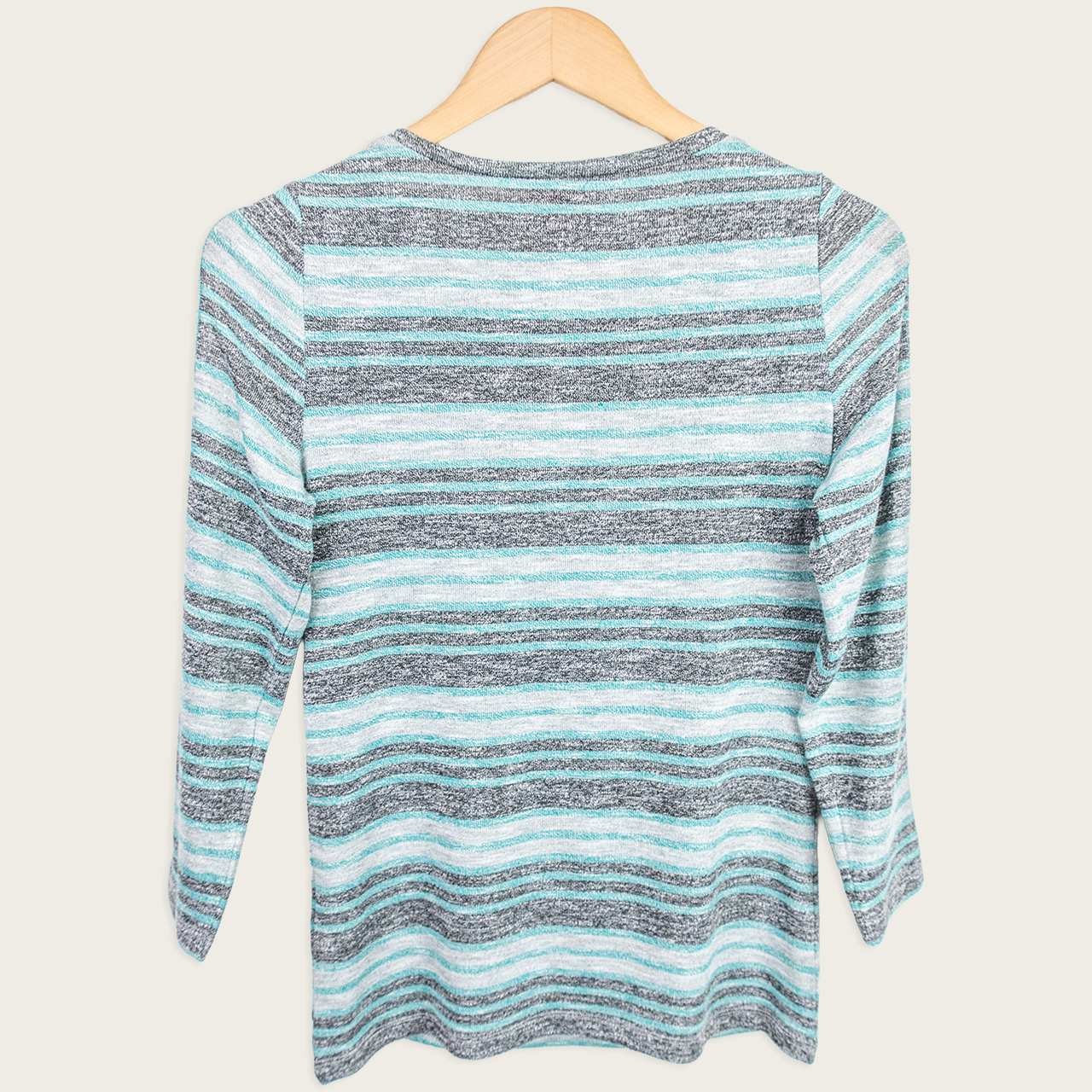 Y2K Together Striped Cut-Out Top - Blue/Grey - Size 8