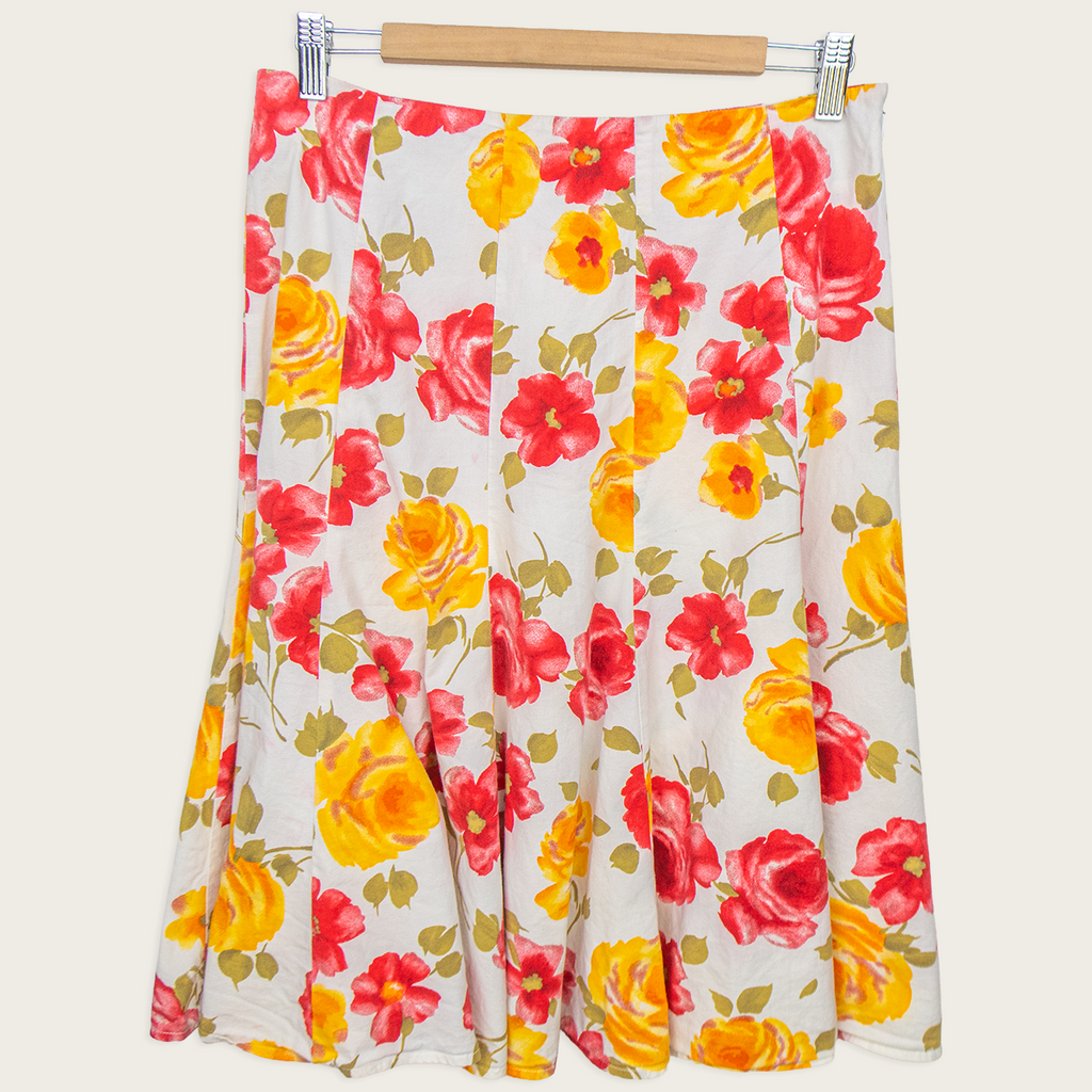 00s Simona Sport Floral Midi Skirt - Size S