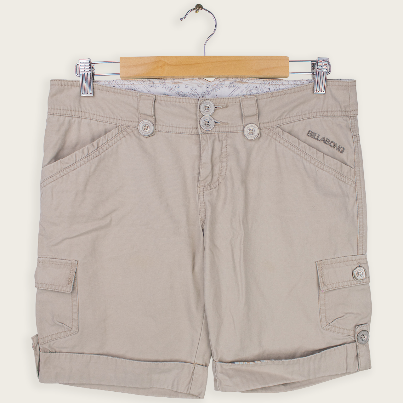 Y2K Billabong Cargo Shorts - Beige - Size 6