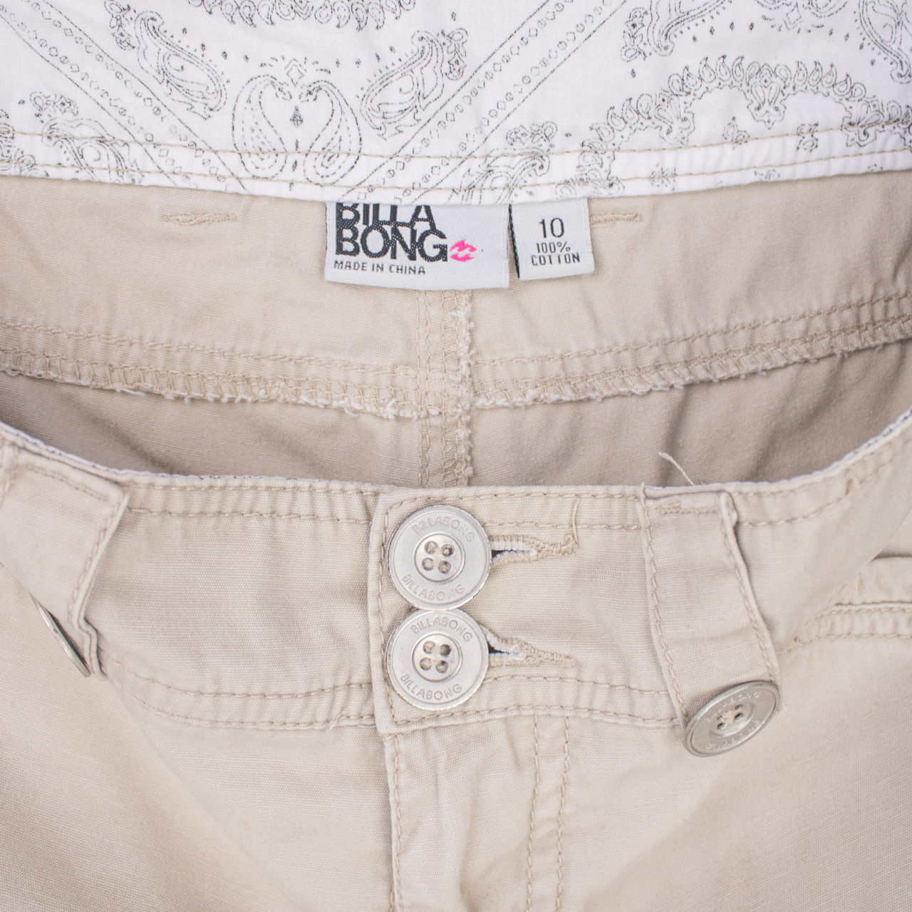 Y2K Billabong Cargo Shorts - Beige - Size 6