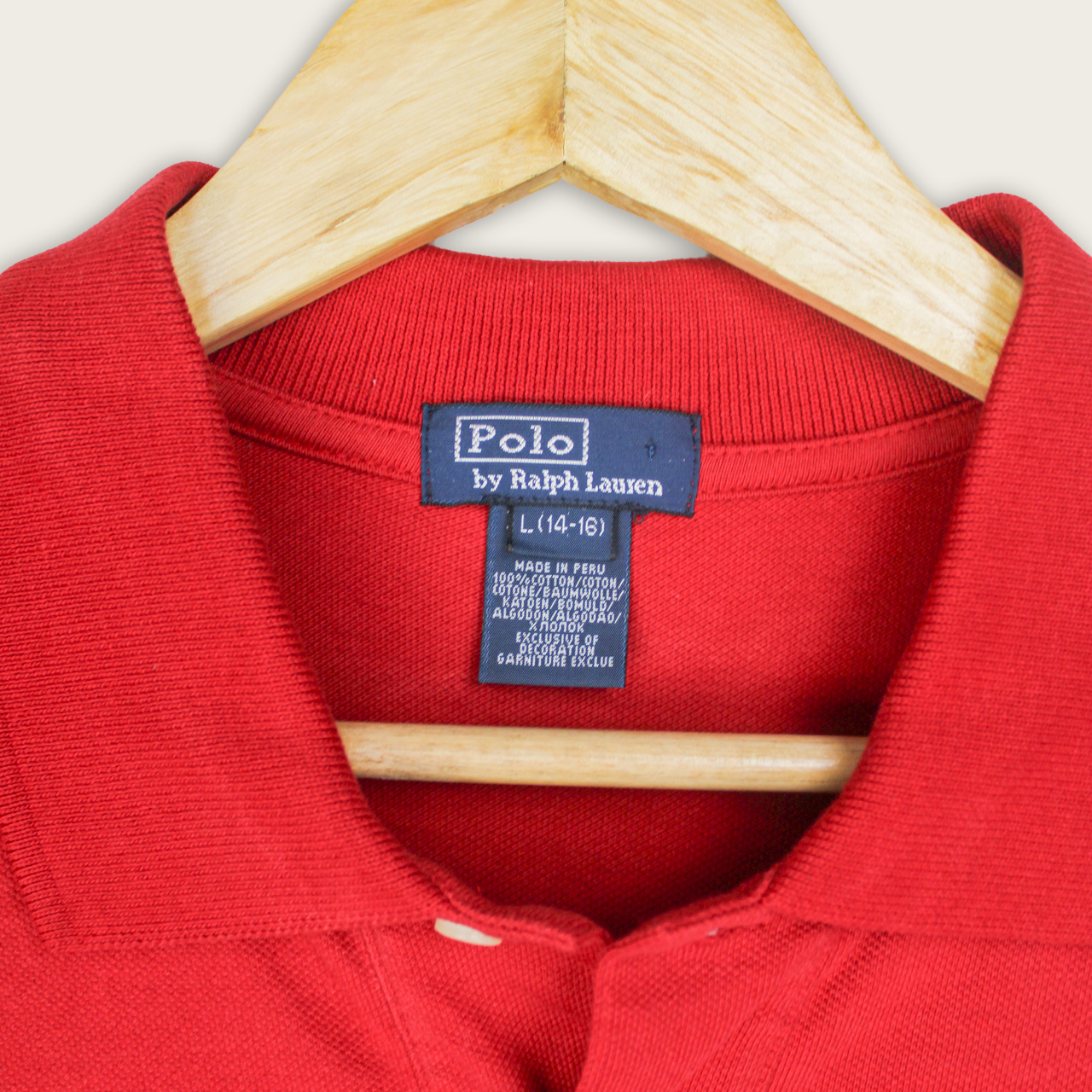Vintage Ralph Lauren Polo Shirt - Red Pony Logo - L